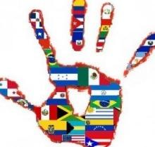 Handprint with Latin American Flags
